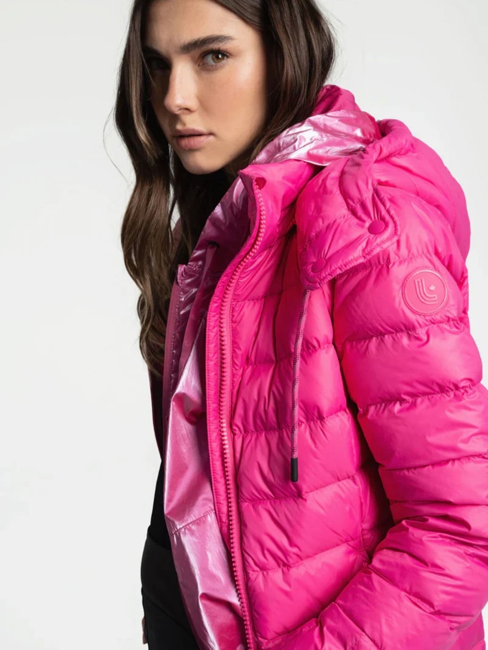 Lole Le Emiline Hot Pink Puffer Jacket with Hood